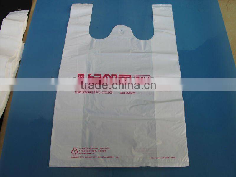HDPE vest handle shopping bag supermarket plastic bag