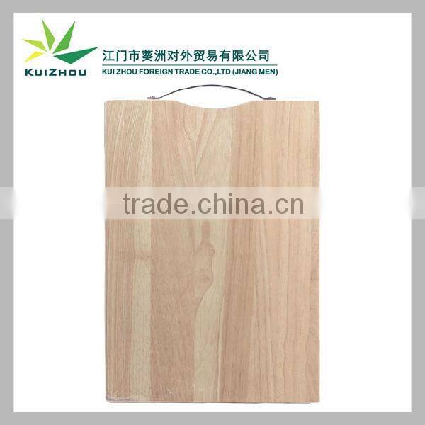 Long wooden cutting board with stainless steel handle