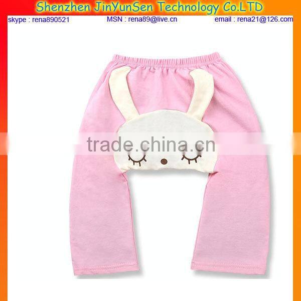 100% Cotton Cute Print High Waist Baby Pants