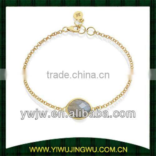 fiji style crystal bracelet with gold chain(JW-G10523)