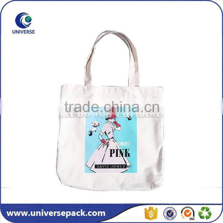 custom reusable cotton shopping bag with screen printing