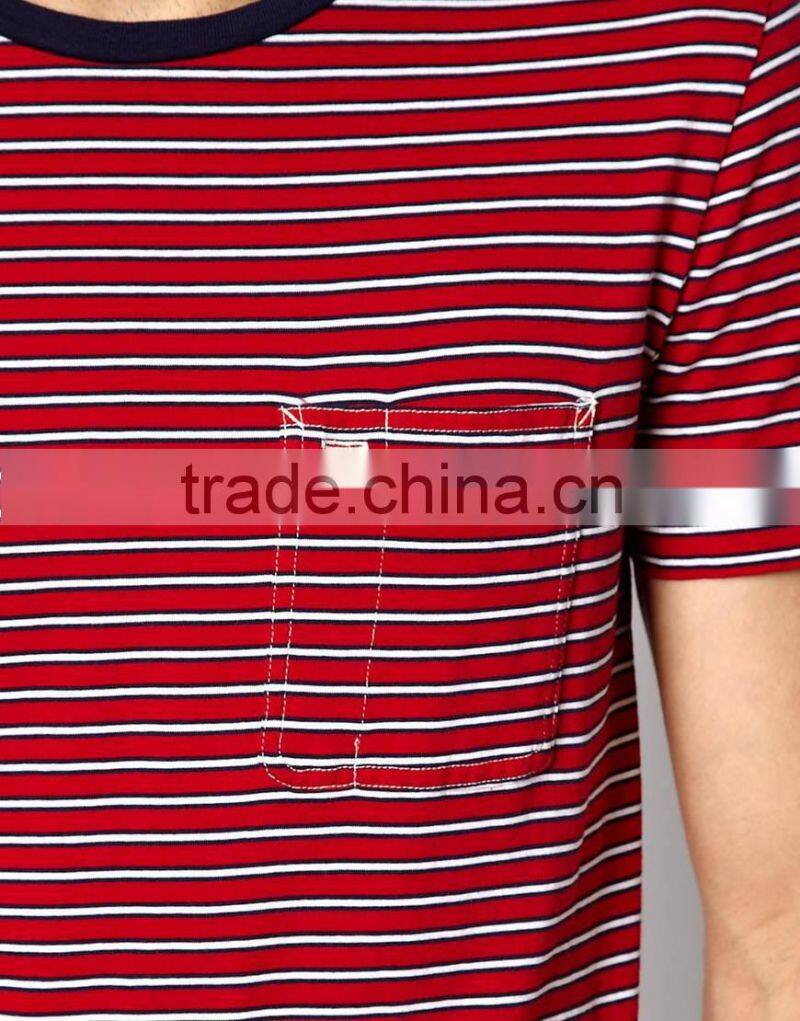 funky stylish men t shirt with stripe wholesale china JXT14004
