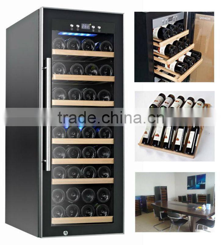 wooden shelf dual zone wine chiller