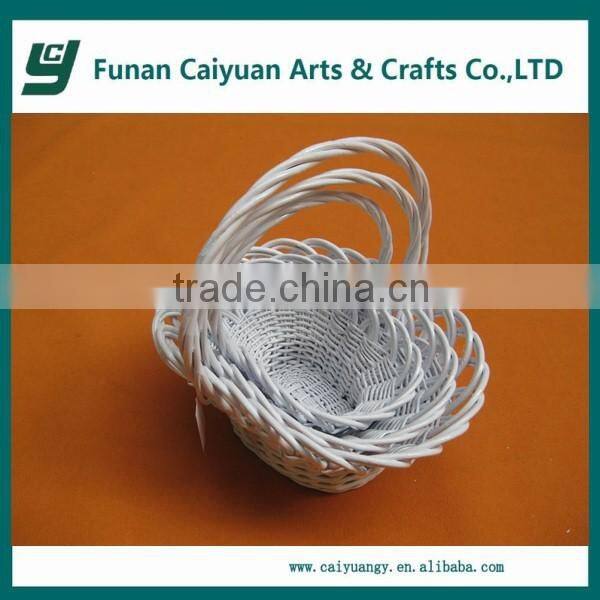 handmade natural willow wedding flower white wicker basket