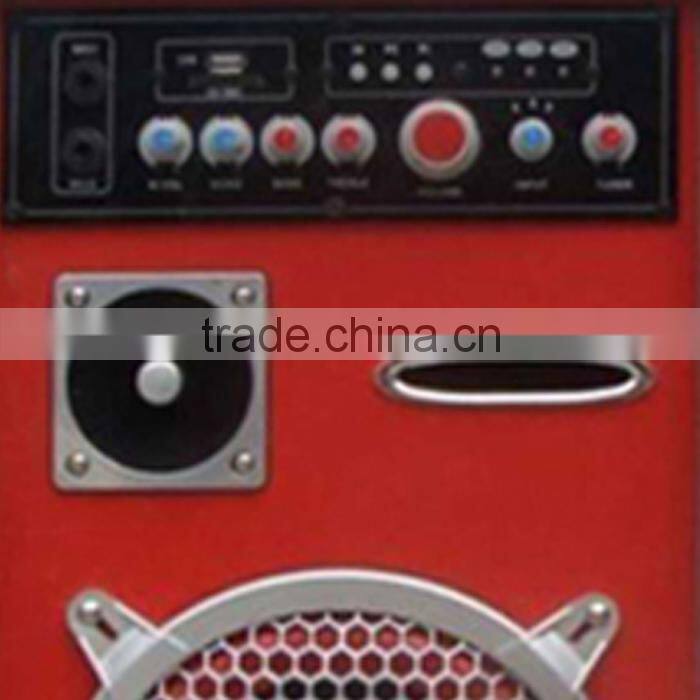 Red color active stage stereo speaker 2.0 with bluetooth