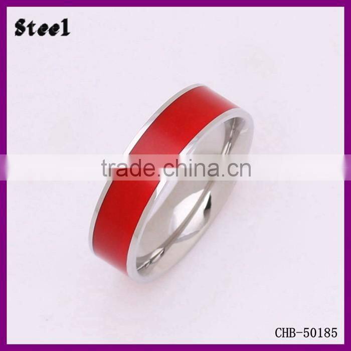 Hot Selling Yiwu Factory Stainless Steel Red Ring Vintage Style Finger Rings