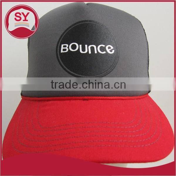 trucker cap with flat brim/custom snapback trucker cap/100 polyester trucker cap