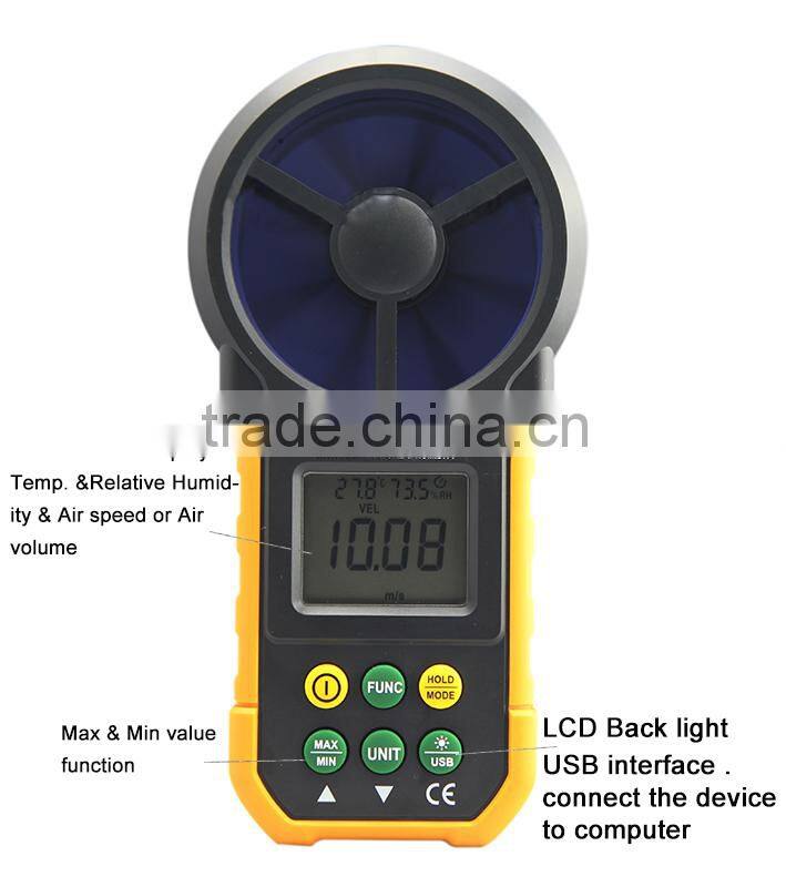 MS6252B Digital Anemometer Air Wind Speed Velocity Meter USB Interface