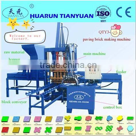 QT3-15 interlocking paving block machine price, cement hollow block moulding machine