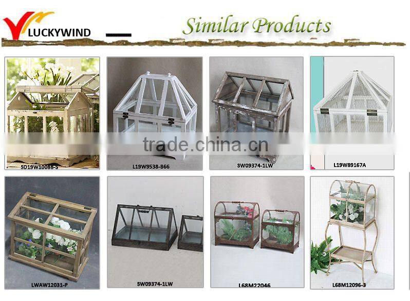 Vintage Garden Shelving Wooden Plexiglass Small Greenhouse