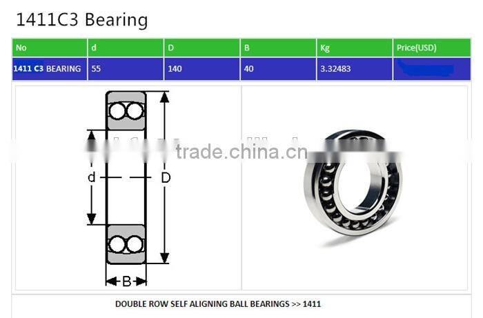 Double Row Self Aligning Ball Bearing 1411C3