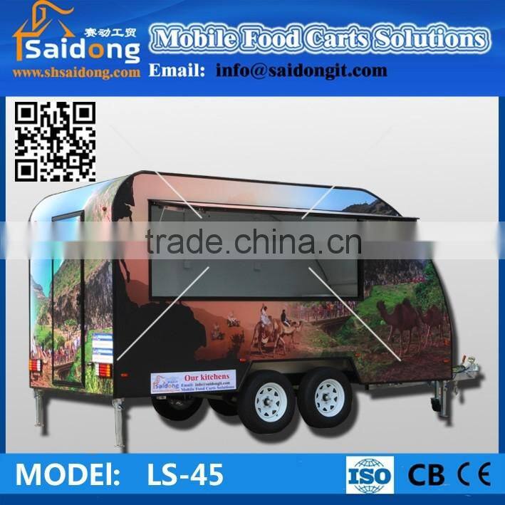 Worldwide Popular Mobile Food Warmer Carts/Mobile Food Trailer Food Cart Cooking Trailer/Folding Food Cart