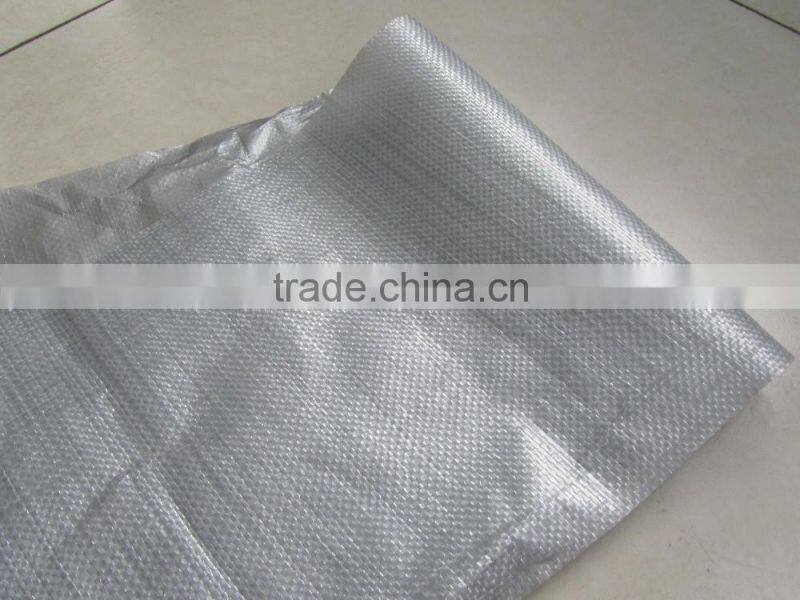 100% virgin material one side laminated silver color PE tarpaulin
