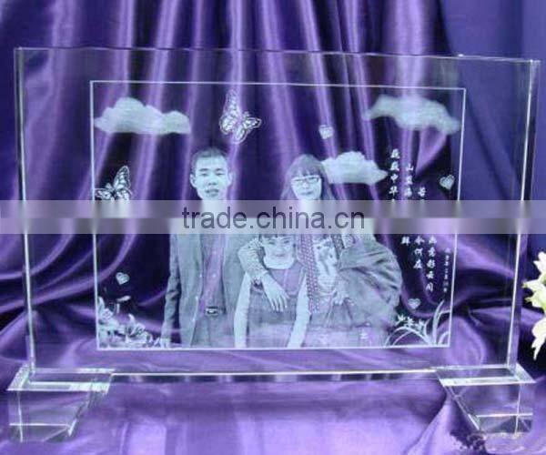 Fashion Love shape sublimation funny crystal photo frame for wedding gift