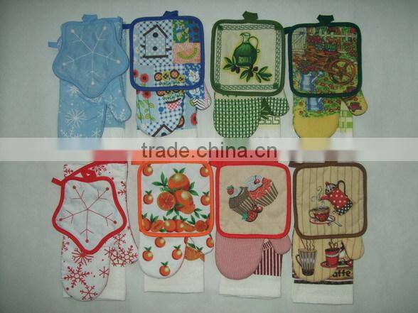 3 pcs printed cotton kitchen towel set pot holder oven mitten towel cheap items to sell wholesale alibaba