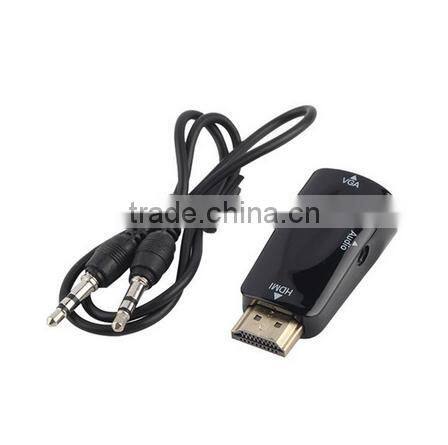 HDMI to VGA with Audio Cable HDMI to VGA Adapter Male To Female 1080p HDMI to VGA Converter For PC/HDTV