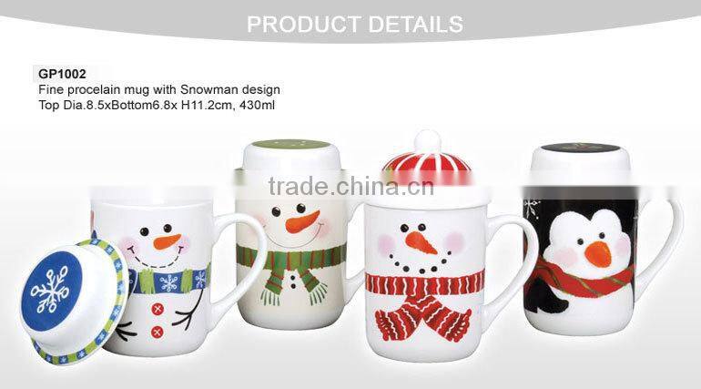 Christmas Gift Ceramic Coffee Mug with lid