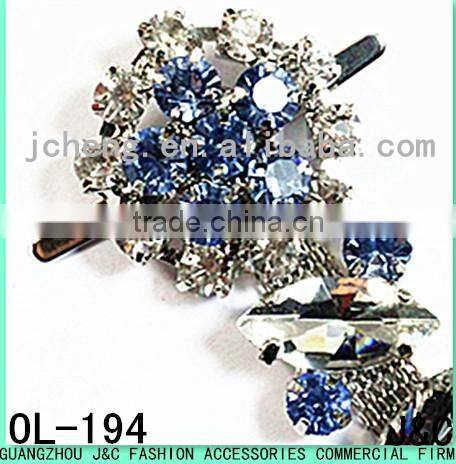 blue color resin stone shoe ornament/ shoe accessory/ shoe trim