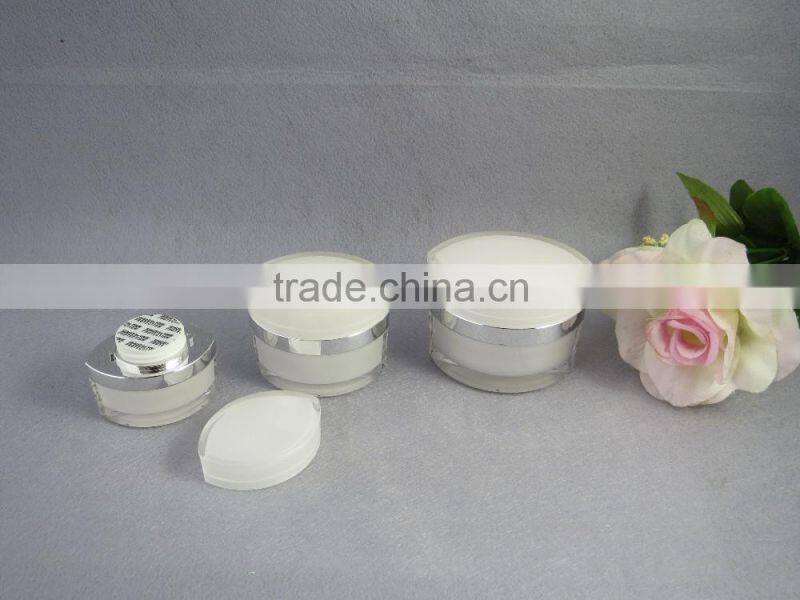 empty cream clear acrylic storage container