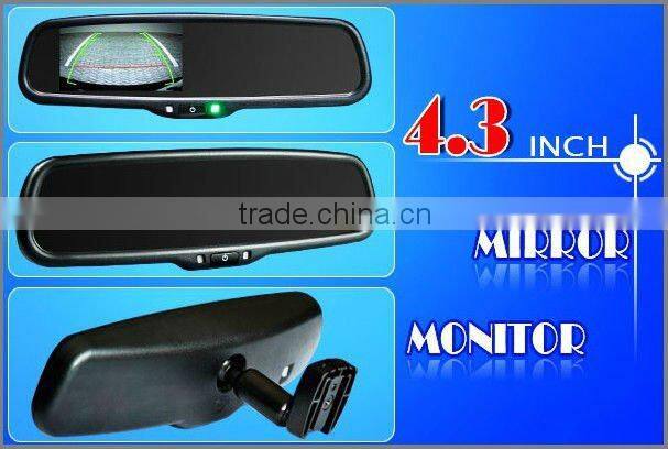 4.3 inch rearview mirror monitor Germid with parking sensor ,reverse camera