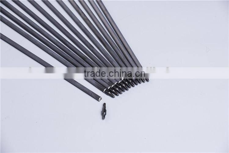 Black Archery Carbon Fiber Hunting Arrows With Replaceable Tips For Compound Bow