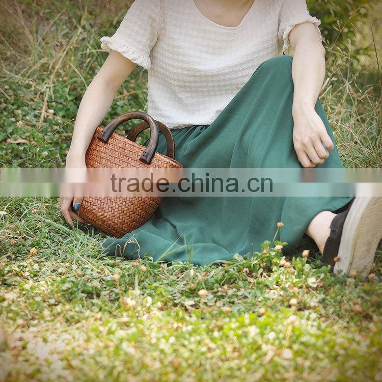 2016 new arrival beautiful straw bag brown women beach bag