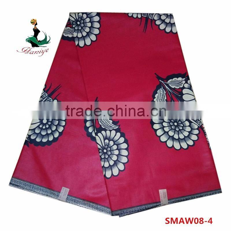 super real Wax Fabric with 100 cotton print wax fabric for african SMAW8