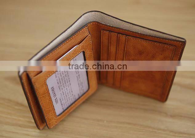Genuine Wax Cowhide Leather Men's wallet OEM
