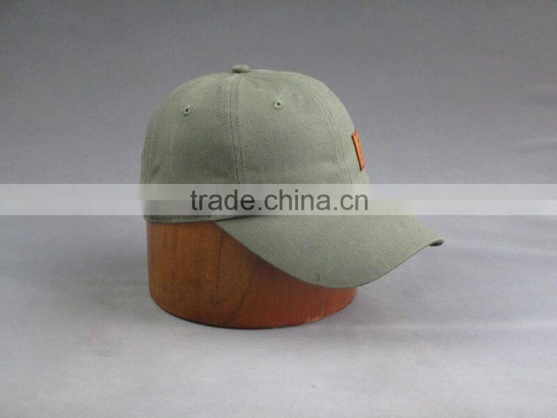 Hi quality Custom 6-panel Cotton twill Baseball Cap with PU badge
