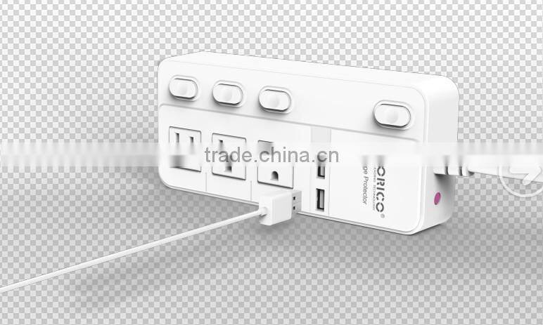 Original 4 Usb Power Strip with 8 Power Socket For Home / Office Charging
