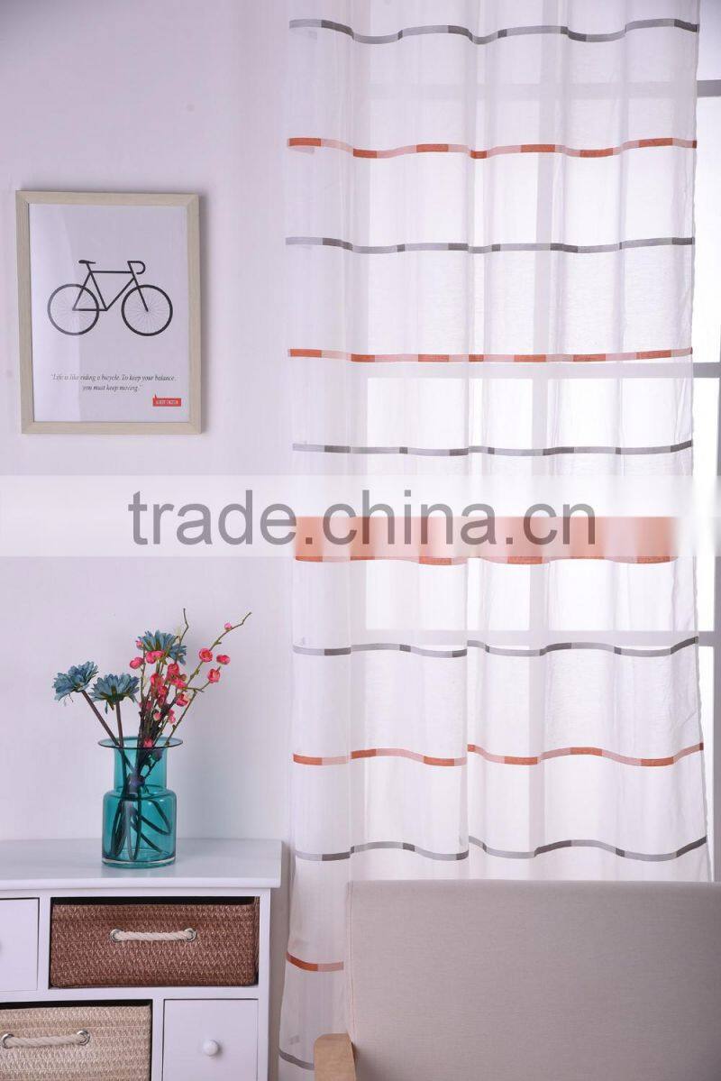 100% Cotton Material and Make-to-Order Supply Type voile curtain fabric