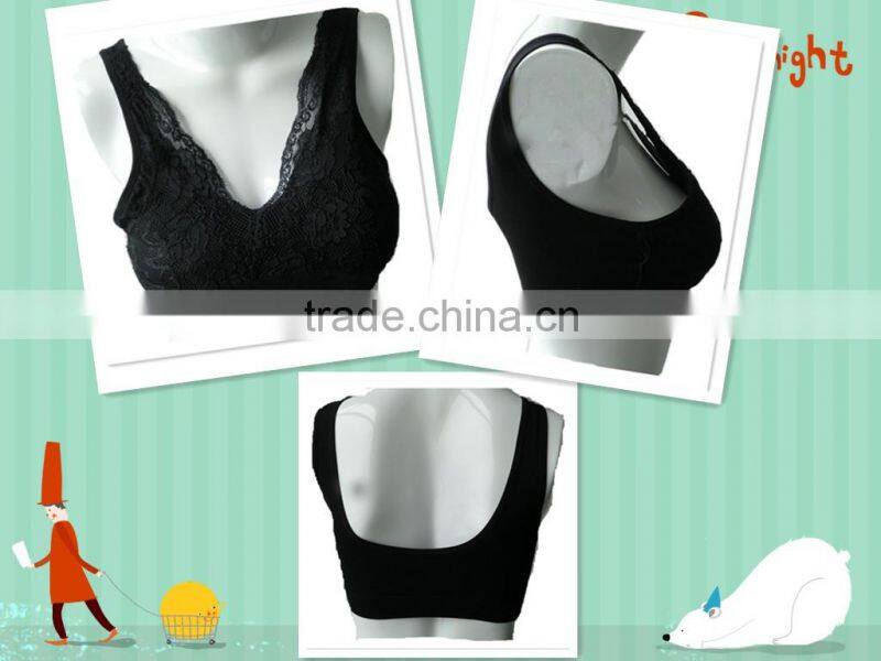 black genie bra with lace covered