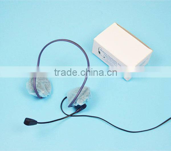 colorful Non woven earphone cover with elastic /disposable headset earphone covers