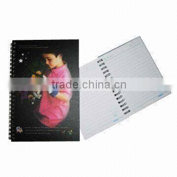 PP Cover Pop Spiral Notepad with Metal Buttons/ Paper Notebook With Double Wire Sprial