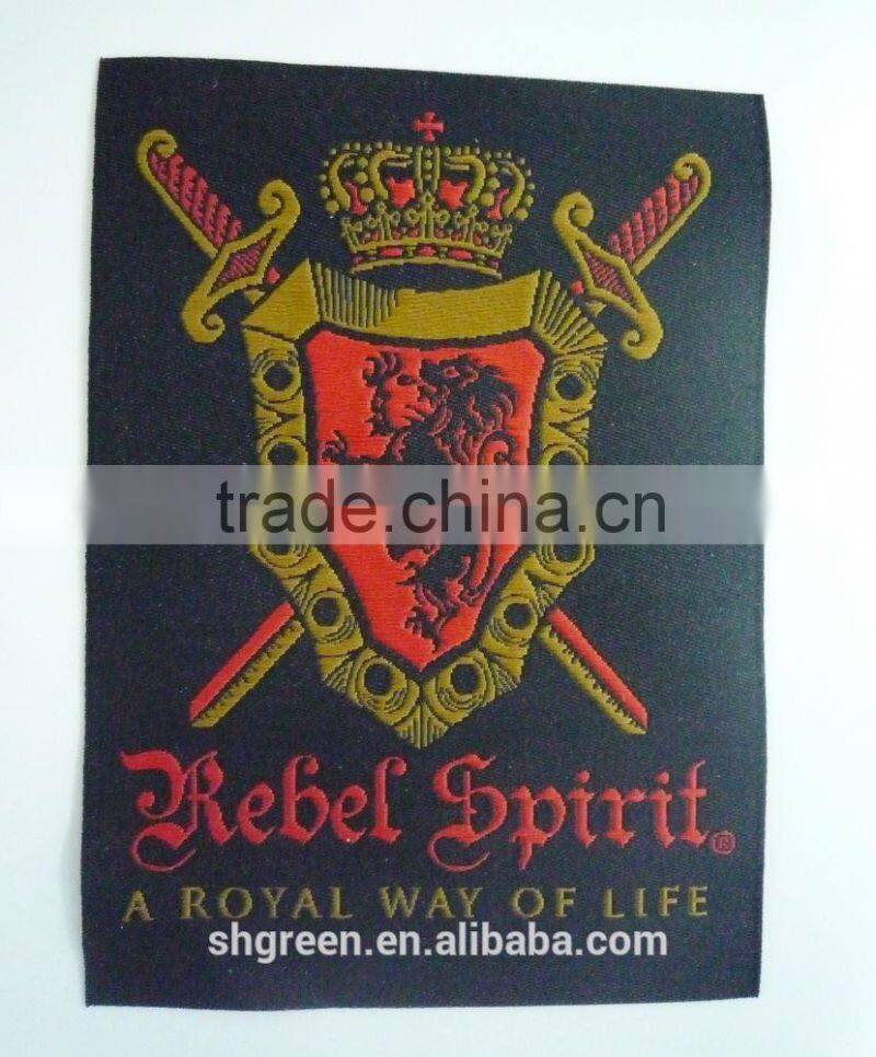 black woven label,brand logo clothing patch with sewing