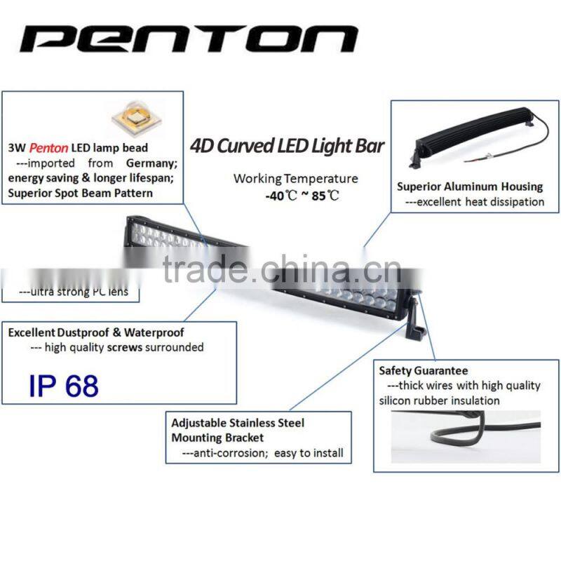 Penton Hot Selling 4D 120W LED Light Bar Offroad Driving Light Bar for UTV 4WD Truck