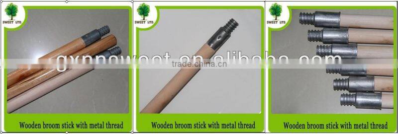 Metal screw natural broom stick