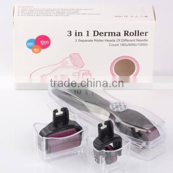 Easy Operational 3in1 Skin Needle Derma Roller For Acne Scar