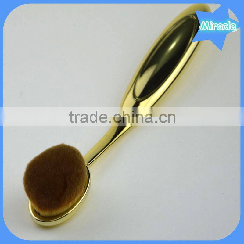 Big Promotion Sale Professional make up set 10pieces BB cream tooth foundation brush rose gold oval makeup brush set wholesale