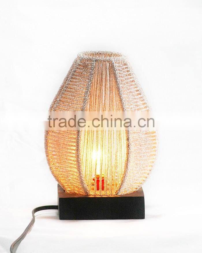 Bead lamp with lotus bulb shape, gold color included electric wire, socket and light bulb