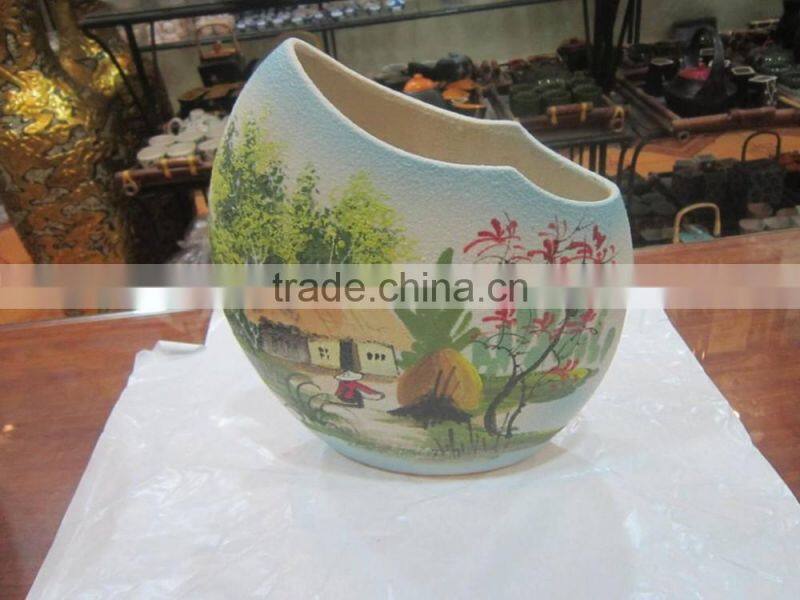 Unique design ceramic-porcelain vase from Vietnam