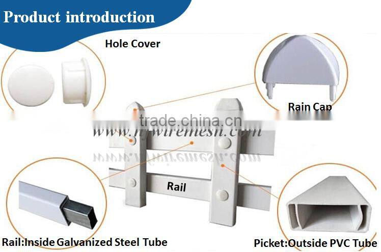 Privacy PVC Fence for Lawn/Galvanized steel tube PVC garden Fence(Guangzhou Factory)