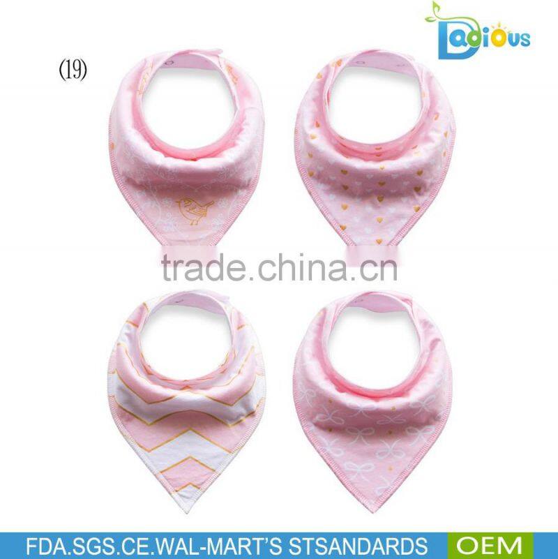 Popular European Infant Scarf Dribble Bibs Organic Custom baby cotton bibs