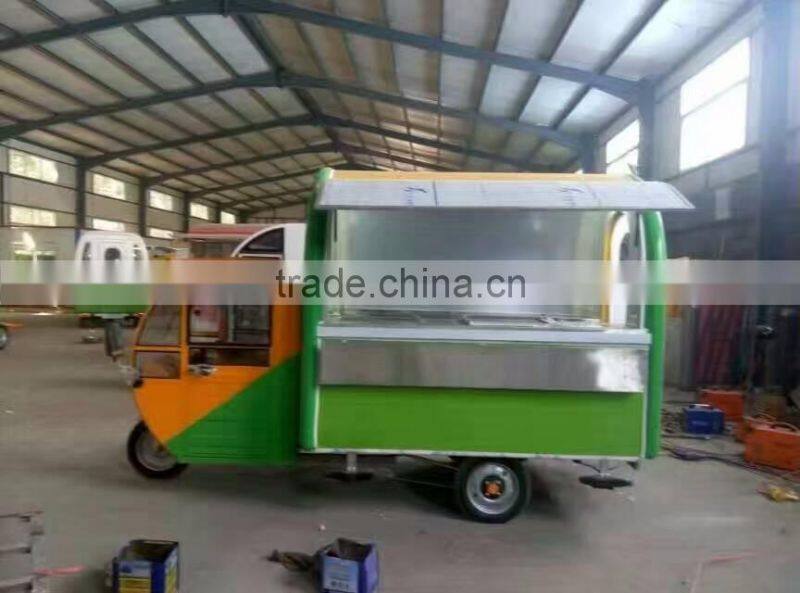 New fashion mobile food car, crepe food truck for sale with three wheels