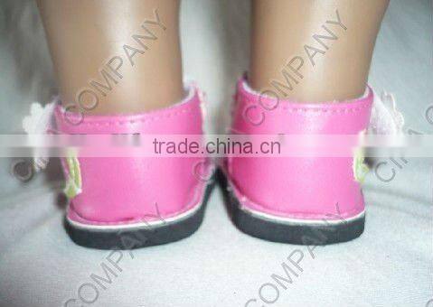 18 american doll shoes,doll ballet shoes,pink pu sandal,doll accessories