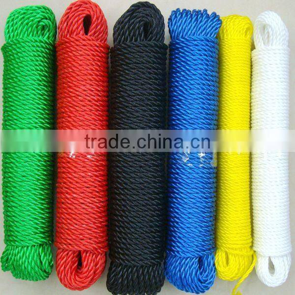 3 strand 4mm twisted polyethylene fishing rope nylon rope