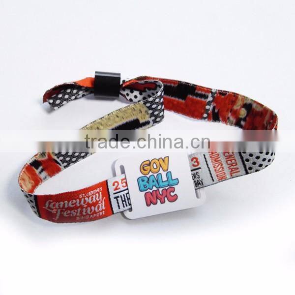 2017 HF 13.56mhz fabric woven event rfid wristbands for events