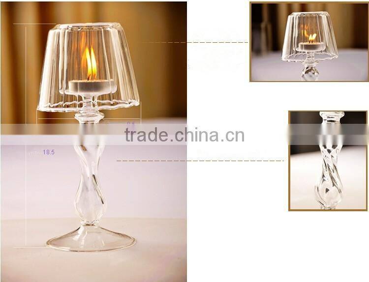 table lamp shape glass Candlestick, noble and elegant desk lamp shaped candle holder