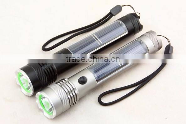China manufacture aluminium alloy body usb phone charger solar torch