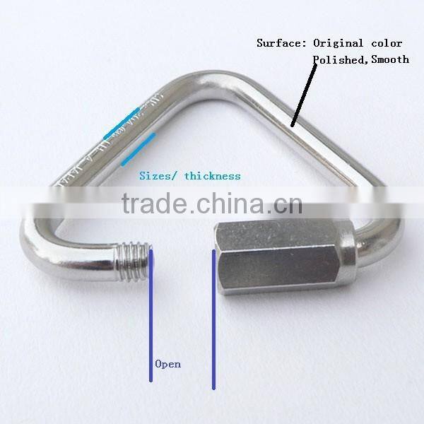 10mm Stainless Steel 316 Carabiner Triangle QUICK LINK